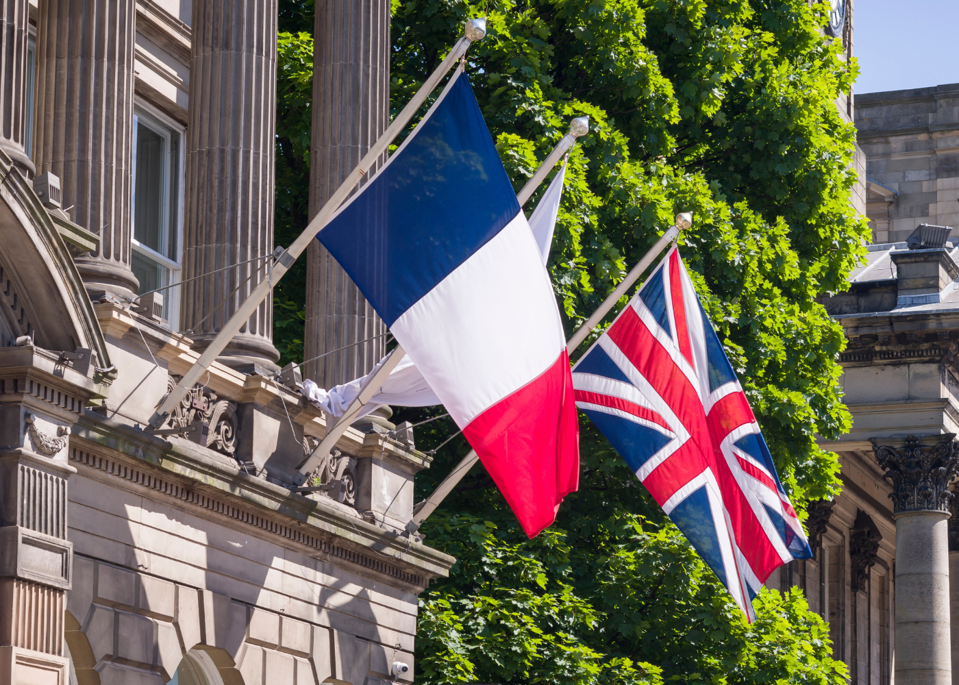 French and Union flags