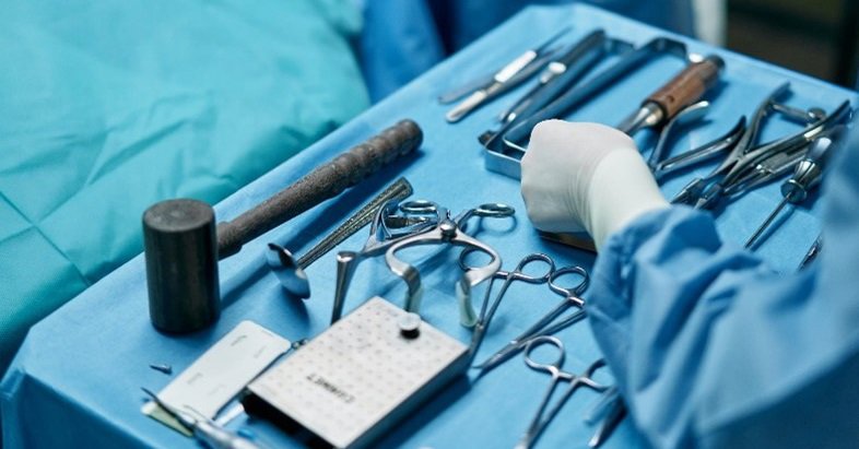 medical supplies laid out on a table