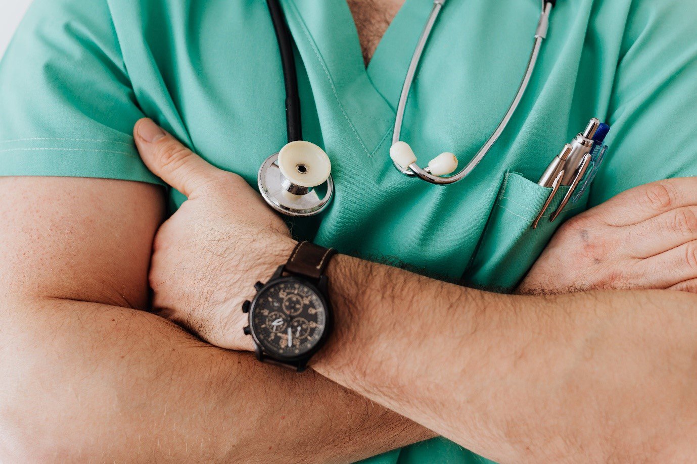 a close up of a medical professional's stethoscope